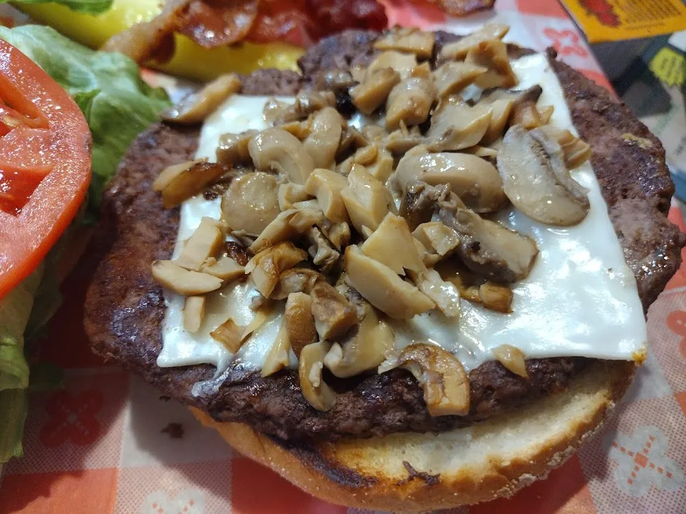 Canned Mushrooms on Burger