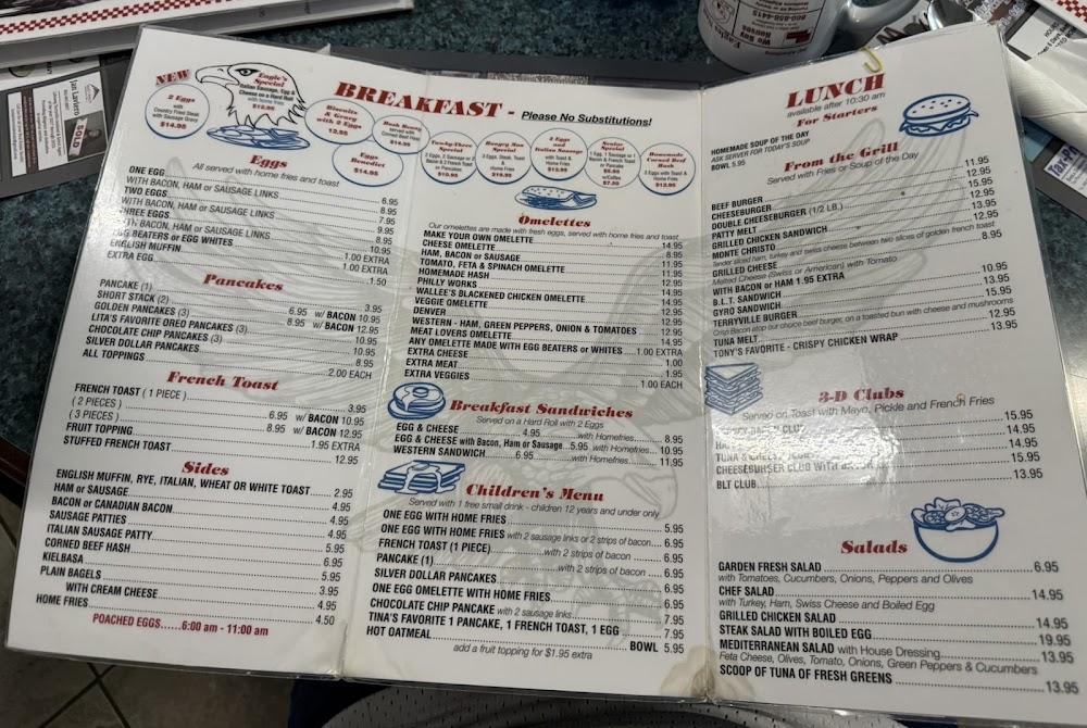 Eagles Nest Family Restaurant Egg and Cheese with bacon, ham, OR sausage