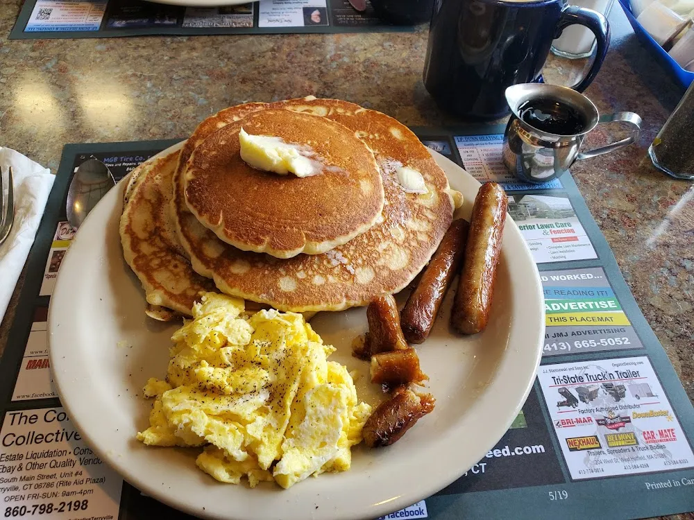 Pancake and 2 Bacon or Sausage Strips